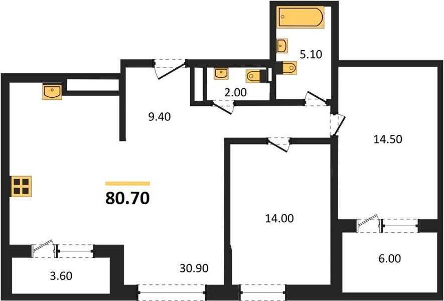 Фото №1: 2-комнатная квартира 78&nbsp;м², 24/24&nbsp;эт. - Краснодар, Центральный внутригородской округ, Табачная Фабрика, мкр. ЖК Все Свои Вип, ул. Колхозная, 5/2к1