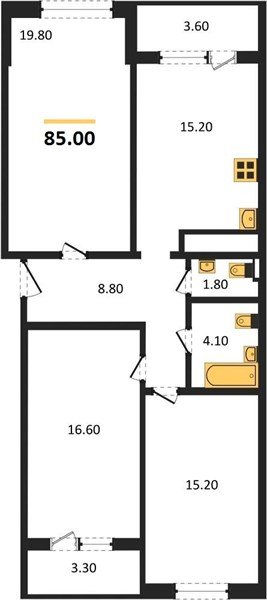 Фото №1: 3-комнатная квартира 85&nbsp;м², 5/24&nbsp;эт. - Краснодар, Центральный внутригородской округ, Табачная Фабрика, мкр. ЖК Все Свои Вип, ул. Колхозная, 5/2к1
