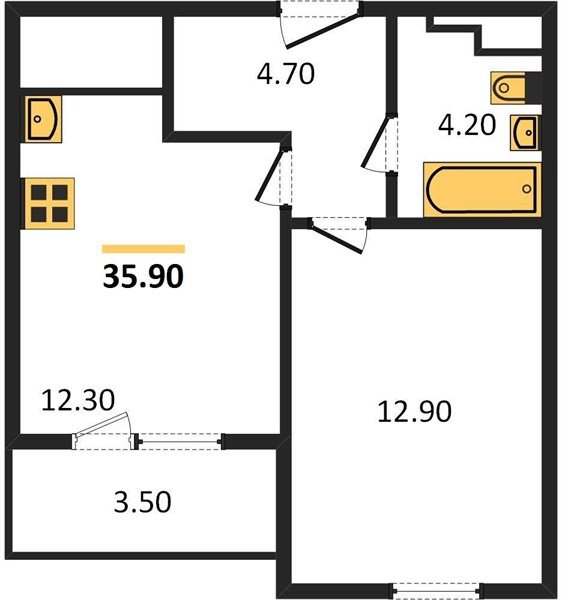 Фото №1: 1-комнатная квартира 35&nbsp;м², 10/24&nbsp;эт. - Краснодар, Центральный внутригородской округ, Табачная Фабрика, мкр. ЖК Все Свои Вип, ул. Колхозная, 5/2