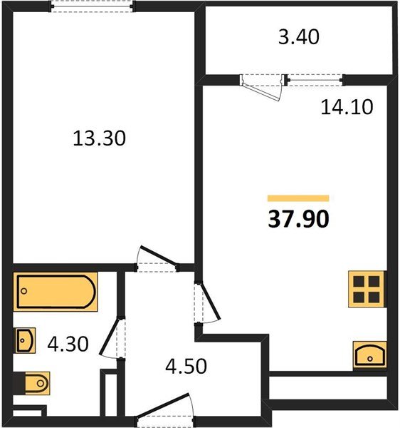 Фото №1: 1-комнатная квартира 37&nbsp;м², 21/24&nbsp;эт. - Краснодар, Центральный внутригородской округ, Табачная Фабрика, мкр. ЖК Все Свои Вип, ул. Колхозная, 5/2