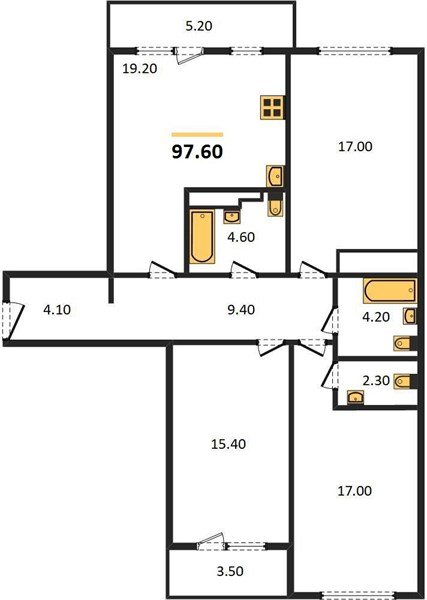 Фото №1: 3-комнатная квартира 97&nbsp;м², 23/24&nbsp;эт. - Краснодар, Центральный внутригородской округ, Табачная Фабрика, мкр. ЖК Все Свои Вип, ул. Колхозная, 5/2