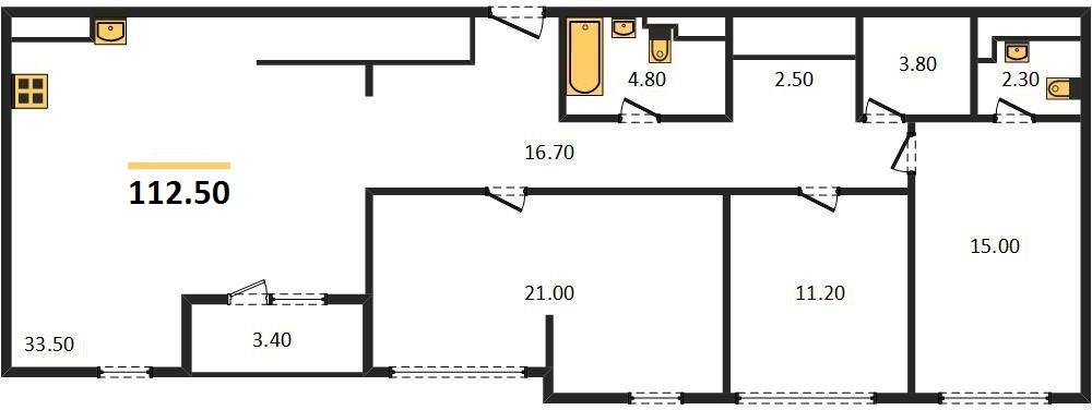 Фото №1: 3-комнатная квартира 112&nbsp;м², 24/24&nbsp;эт. - Краснодар, Центральный внутригородской округ, Табачная Фабрика, мкр. ЖК Все Свои Вип, ул. Колхозная, 5/2