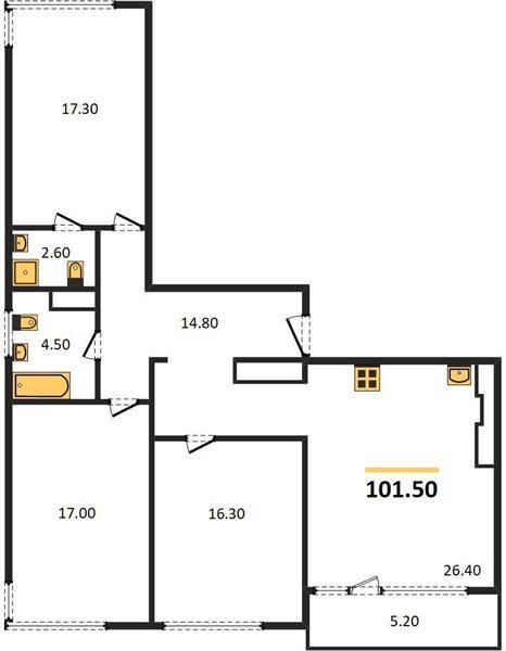 Фото №1: 3-комнатная квартира 101&nbsp;м², 23/24&nbsp;эт. - Краснодар, Центральный внутригородской округ, Табачная Фабрика, мкр. ЖК Все Свои Вип, ул. Колхозная, 5/2