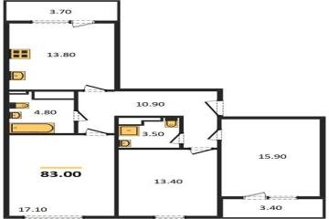 Фото №1: 3-комнатная квартира 83 м², 10/24 эт. - Краснодар, мкр. ЖК Все Свои Вип, ул. Колхозная, 5/2