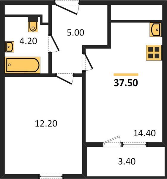 Фото №1: 1-комнатная квартира 37&nbsp;м², 19/24&nbsp;эт. - Краснодар, Центральный внутригородской округ, Табачная Фабрика, мкр. ЖК Все Свои Вип, ул. Колхозная, 5/2