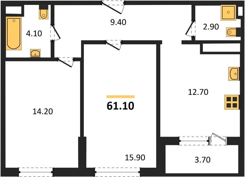 Фото №1: 2-комнатная квартира 60&nbsp;м², 19/24&nbsp;эт. - Краснодар, Центральный внутригородской округ, Табачная Фабрика, мкр. ЖК Все Свои Вип, ул. Колхозная, 5/2