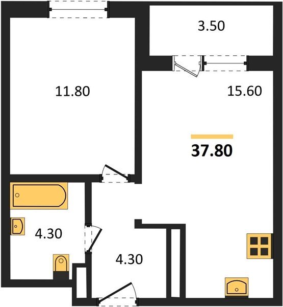 Фото №1: 1-комнатная квартира 37&nbsp;м², 18/24&nbsp;эт. - Краснодар, Центральный внутригородской округ, Табачная Фабрика, мкр. ЖК Все Свои Вип, ул. Колхозная, 5/2