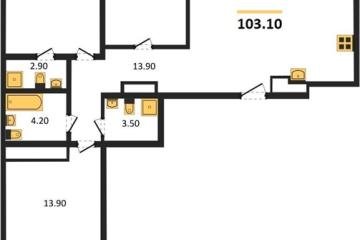 Фото №1: 3-комнатная квартира 103 м², 23/24 эт. - Краснодар, мкр. ЖК Все Свои Вип, ул. Колхозная, 5/2