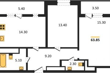 Фото №1: 2-комнатная квартира 63 м², 24/24 эт. - Краснодар, мкр. ЖК Все Свои Вип, ул. Колхозная, 5/2