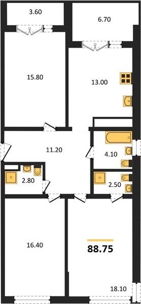 Фото №1: 3-комнатная квартира 88&nbsp;м², 24/24&nbsp;эт. - Краснодар, Центральный внутригородской округ, Табачная Фабрика, мкр. ЖК Все Свои Вип, ул. Колхозная, 5/2