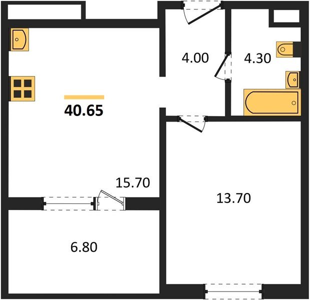 Фото №1: 1-комнатная квартира 40&nbsp;м², 24/24&nbsp;эт. - Краснодар, Центральный внутригородской округ, Табачная Фабрика, мкр. ЖК Все Свои Вип, ул. Колхозная, 5/2