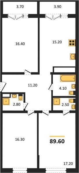 Фото №1: 3-комнатная квартира 89&nbsp;м², 3/24&nbsp;эт. - Краснодар, Центральный внутригородской округ, Табачная Фабрика, мкр. ЖК Все Свои Вип, ул. Колхозная, 5/2