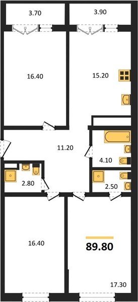 Фото №1: 3-комнатная квартира 89&nbsp;м², 11/24&nbsp;эт. - Краснодар, Центральный внутригородской округ, Табачная Фабрика, мкр. ЖК Все Свои Вип, ул. Колхозная, 5/2