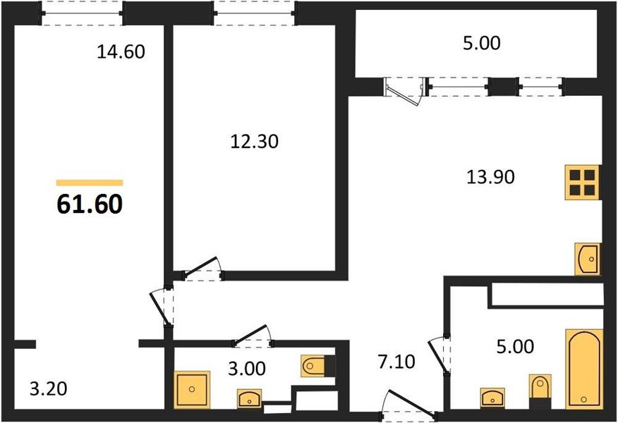 Фото №1: 2-комнатная квартира 61&nbsp;м², 24/24&nbsp;эт. - Краснодар, Центральный внутригородской округ, Табачная Фабрика, мкр. ЖК Все Свои Вип, ул. Колхозная, 5/2