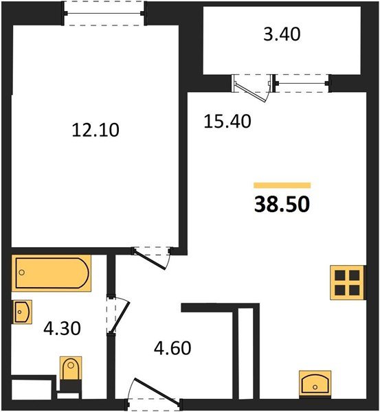 Фото №1: 1-комнатная квартира 38&nbsp;м², 6/24&nbsp;эт. - Краснодар, Центральный внутригородской округ, Табачная Фабрика, мкр. ЖК Все Свои Вип, ул. Колхозная, 5/2