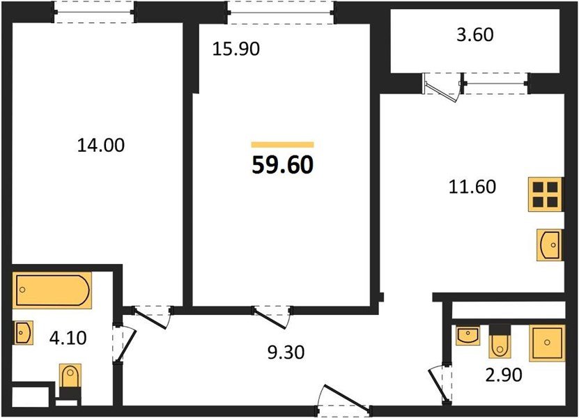 Фото №1: 2-комнатная квартира 59&nbsp;м², 4/24&nbsp;эт. - Краснодар, Центральный внутригородской округ, Табачная Фабрика, мкр. ЖК Все Свои Вип, ул. Колхозная, 5/2