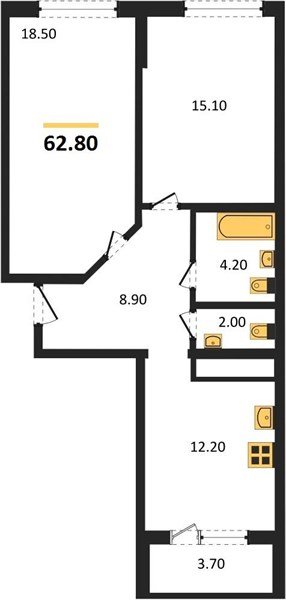 Фото №1: 2-комнатная квартира 62&nbsp;м², 4/24&nbsp;эт. - Краснодар, Центральный внутригородской округ, Табачная Фабрика, мкр. ЖК Все Свои Вип, ул. Колхозная, 5/2