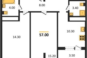 Фото №1: 2-комнатная квартира 56 м², 24/24 эт. - Краснодар, мкр. ЖК Все Свои Вип, ул. Колхозная, 5/2