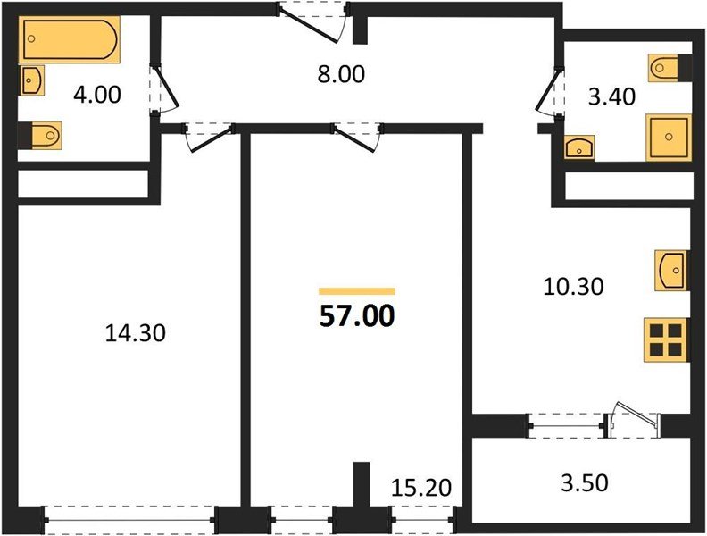 Фото №1: 2-комнатная квартира 56&nbsp;м², 24/24&nbsp;эт. - Краснодар, Центральный внутригородской округ, Табачная Фабрика, мкр. ЖК Все Свои Вип, ул. Колхозная, 5/2