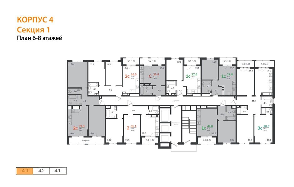 Фото №9: 3-комнатная квартира 88&nbsp;м², 6/24&nbsp;эт. - Краснодар, Центральный внутригородской округ, Табачная Фабрика, мкр. ЖК Все Свои Вип, ул. Колхозная, 5/2