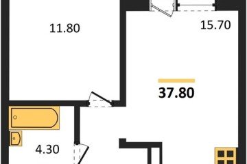 Фото №1: 1-комнатная квартира 37 м², 19/24 эт. - Краснодар, мкр. ЖК Все Свои Вип, ул. Колхозная, 5/2
