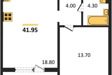 Фото №1: 1-комнатная квартира 41 м², 20/24 эт. - Краснодар, мкр. ЖК Все Свои Вип, ул. Колхозная, 5/2