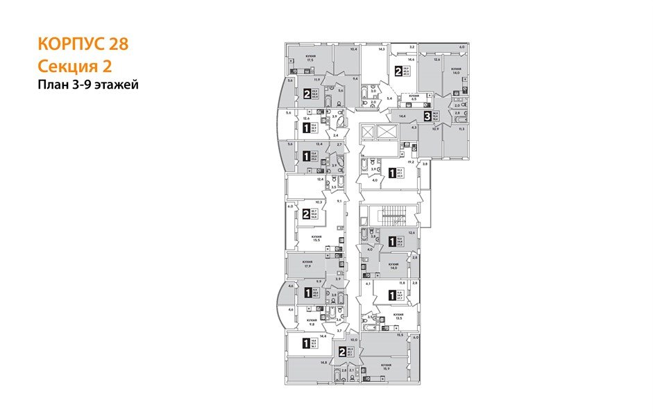Фото №9: 3-комнатная квартира 78&nbsp;м², 6/16&nbsp;эт. - Краснодар, Прикубанский внутригородской округ, мкр. жилой комплекс Самолёт-5, ул. Ивана Беличенко, 103к1