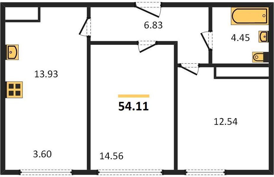 Фото №1: 2-комнатная квартира 55&nbsp;м², 19/24&nbsp;эт. - Краснодар, Центральный внутригородской округ, мкр. Черёмушки, ул. Обрывная, 132/1к4