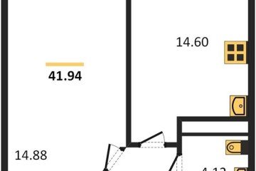 Фото №1: 1-комнатная квартира 41 м², 12/24 эт. - Краснодар, мкр. Черёмушки, ул. Обрывная, 132/1к4
