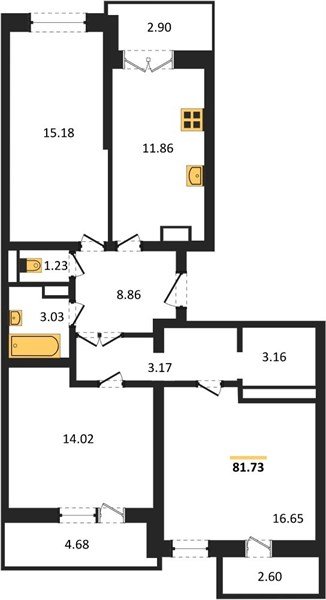 Фото №1: 3-комнатная квартира 83&nbsp;м², 24/24&nbsp;эт. - Краснодар, Прикубанский внутригородской округ, мкр. Музыкальный, ул. Российская, 257/7