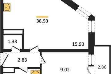 Фото №1: 1-комнатная квартира 38 м², 12/24 эт. - Краснодар, мкр. Музыкальный, ул. Российская, 257/7
