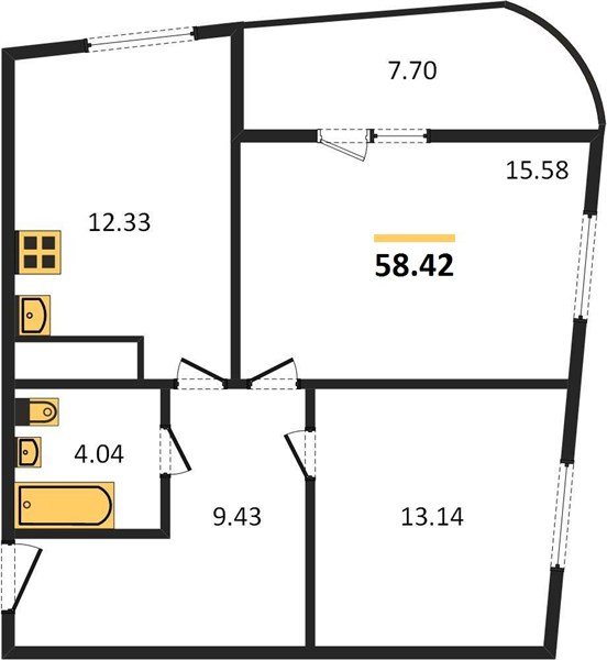 Фото №1: 2-комнатная квартира 63&nbsp;м², 22/24&nbsp;эт. - Берёзовый, Прикубанский внутригородской округ, мкр. Витаминкомбинат