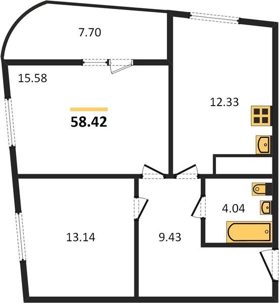 Фото №1: 2-комнатная квартира 63&nbsp;м², 21/24&nbsp;эт. - Берёзовый, Прикубанский внутригородской округ, мкр. Витаминкомбинат