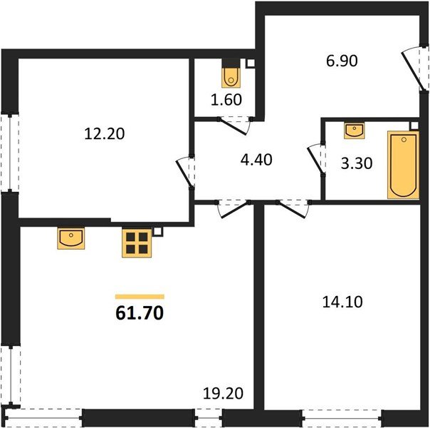 Фото №1: 2-комнатная квартира 61&nbsp;м², 2/16&nbsp;эт. - Краснодар, Прикубанский внутригородской округ, мкр. жилой комплекс Самолёт-6