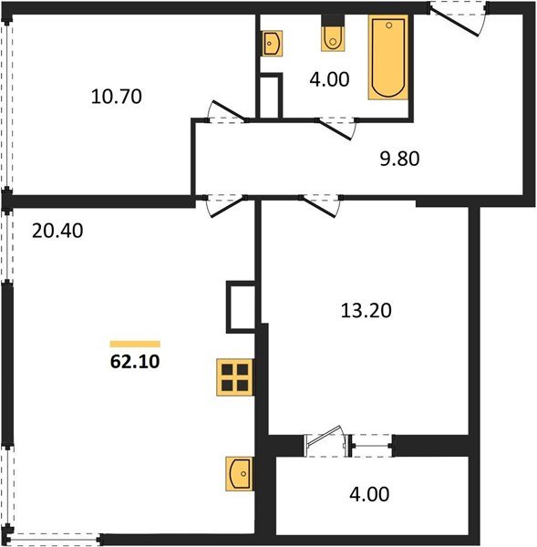 Фото №1: 2-комнатная квартира 62&nbsp;м², 16/16&nbsp;эт. - Краснодар, Прикубанский внутригородской округ, мкр. жилой комплекс Самолёт-6, ул. Ивана Беличенко, 92к5
