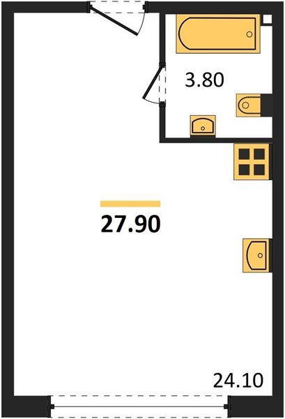 Фото №1: Студия 27&nbsp;м², 1/16&nbsp;эт. - Краснодар, Прикубанский внутригородской округ, мкр. жилой комплекс Самолёт-6, ул. Ивана Беличенко, 92к5