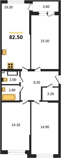 Фото №1: 3-комнатная квартира 82&nbsp;м², 5/16&nbsp;эт. - Краснодар, Прикубанский внутригородской округ, мкр. жилой комплекс Самолёт-6