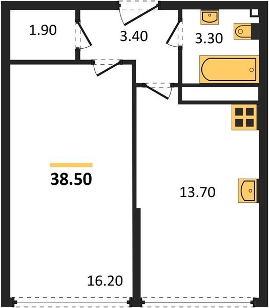 Фото №1: 1-комнатная квартира 38&nbsp;м², 16/16&nbsp;эт. - Краснодар, Прикубанский внутригородской округ, мкр. ЖК Самолёт-6