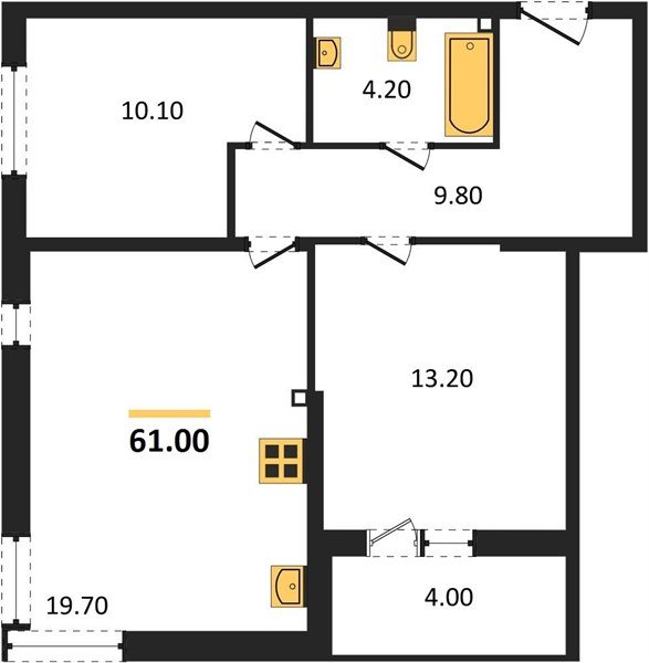Фото №1: 2-комнатная квартира 61&nbsp;м², 1/16&nbsp;эт. - Краснодар, Прикубанский внутригородской округ, мкр. жилой комплекс Самолёт-6, ул. Ивана Беличенко, 90к2