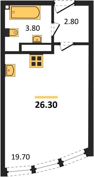 Фото №1: Студия 26&nbsp;м², 15/16&nbsp;эт. - Краснодар, Прикубанский внутригородской округ, мкр. ЖК Самолёт-6