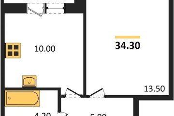 Фото №1: 1-комнатная квартира 34 м², 1/9 эт. - Краснодар, мкр. жилой комплекс Спортивная Деревня,