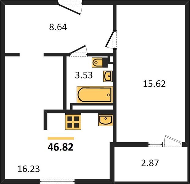 Фото №1: 1-комнатная квартира 46&nbsp;м², 6/9&nbsp;эт. - Краснодар, Прикубанский внутригородской округ, мкр. жилой комплекс Событие