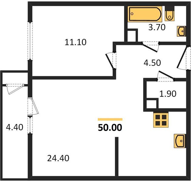 Фото №1: 1-комнатная квартира 50&nbsp;м², 6/24&nbsp;эт. - Краснодар, Карасунский внутригородской округ, Черёмушки, мкр. ЖК Рекорд