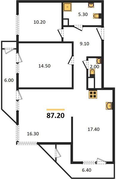Фото №1: 3-комнатная квартира 87&nbsp;м², 3/24&nbsp;эт. - Краснодар, Карасунский внутригородской округ, Черёмушки, мкр. ЖК Рекорд