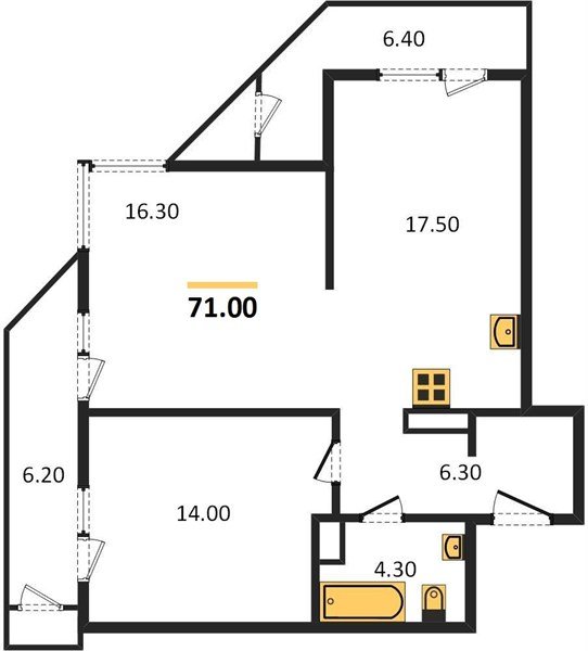 Фото №1: 2-комнатная квартира 71&nbsp;м², 17/24&nbsp;эт. - Краснодар, Карасунский внутригородской округ, Черёмушки, мкр. ЖК Рекорд