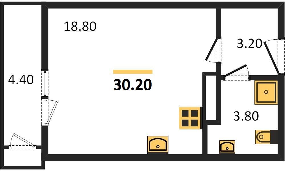 Фото №1: Студия 30&nbsp;м², 17/24&nbsp;эт. - Краснодар, Карасунский внутригородской округ, Черёмушки, мкр. ЖК Рекорд