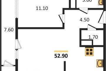 Фото №1: 1-комнатная квартира 52 м², 23/24 эт. - Краснодар, мкр. ЖК Рекорд,