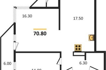 Фото №1: 2-комнатная квартира 70 м², 22/24 эт. - Краснодар, мкр. ЖК Рекорд,