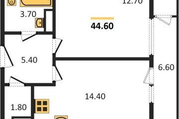 Фото №1: 1-комнатная квартира 44 м², 22/24 эт. - Краснодар, мкр. ЖК Рекорд,