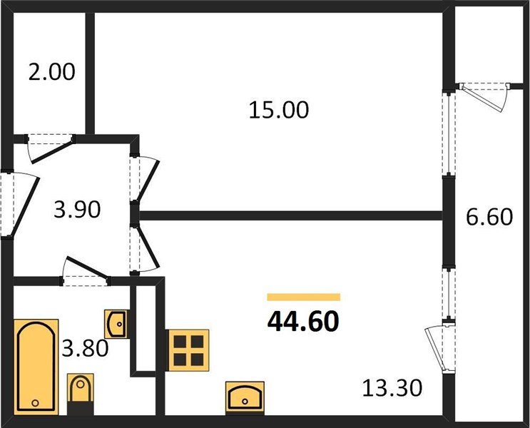 Фото №1: 1-комнатная квартира 44&nbsp;м², 23/24&nbsp;эт. - Краснодар, Карасунский внутригородской округ, Черёмушки, мкр. ЖК Рекорд